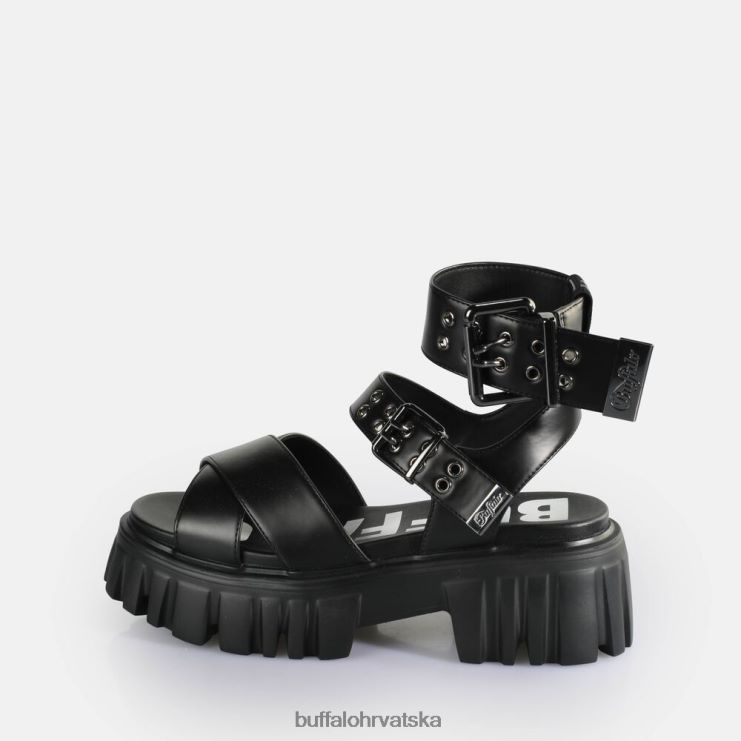 crno Buffalo veganske sandale s platformom s lavljim ogrlicama |sandale TDD6T181